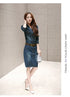 Slimming Women's Denim Dress Medium Length Short Sleeves Smooth Silhouette